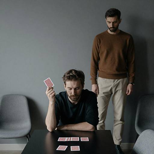 Minimalist Room with Two Men