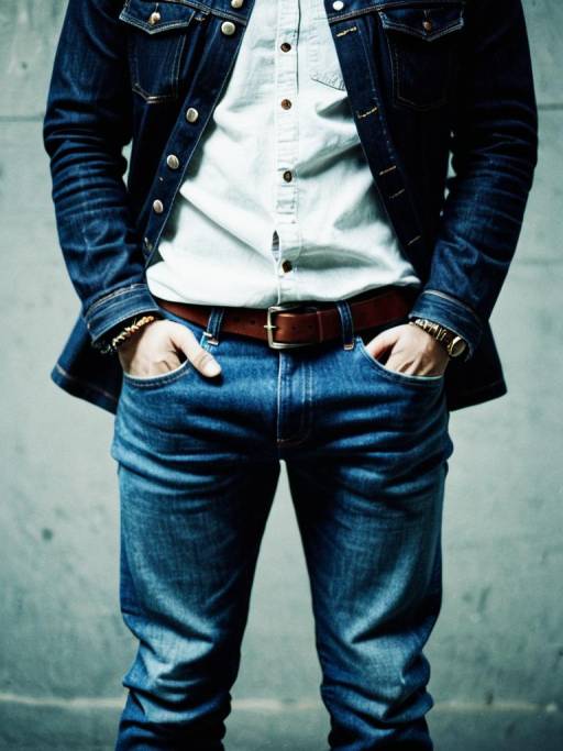 Cinematic Fashion: Man in Stylish Jeans