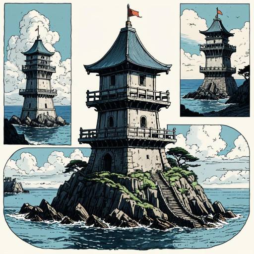 Ancient Maritime Tower Storyboard Sketches