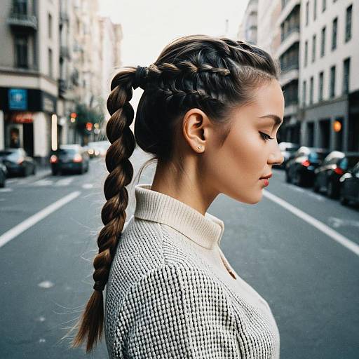 Braided Ponytail Urban Fashion Editorial