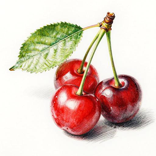 Ultra Detailed Realistic Cherry Sketch