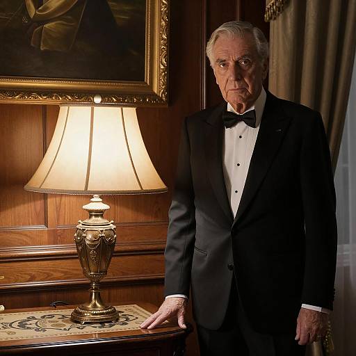 Serious Elderly Man in Elegant Setting