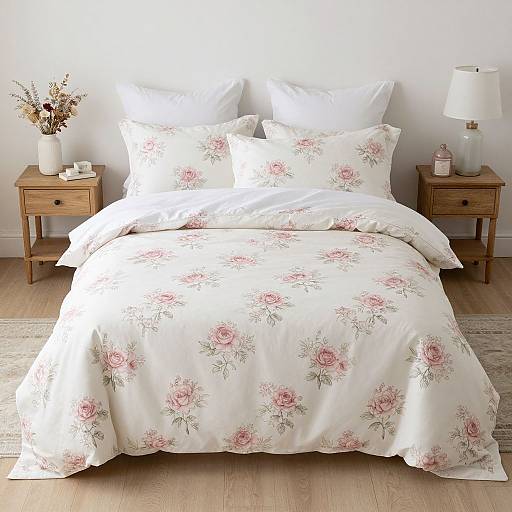 Ethereal Rose-Patterned Serenity Bedding