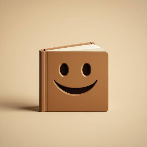 3D Clay Render of Khaki Brown Smiling Book Emoji