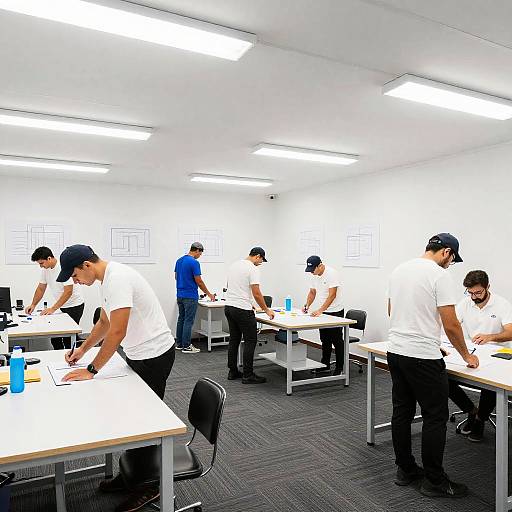 Bright Modern Workshop with Workers