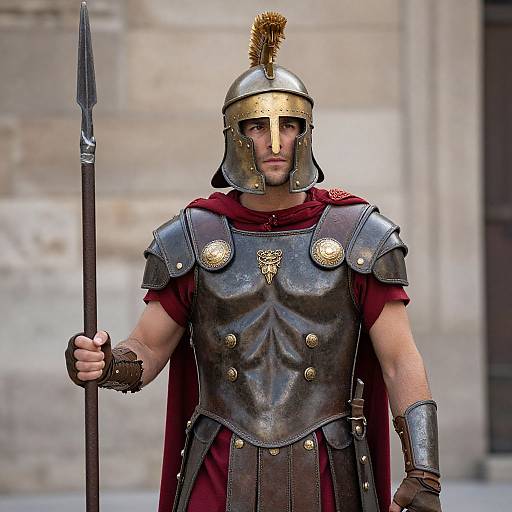 Roman Warrior with Spear and Scarf
