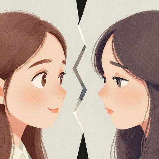 Contrasting Emotions in Broken Frame