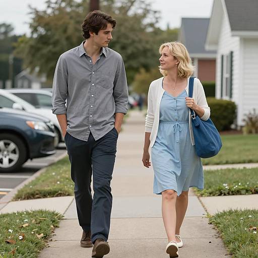 Suburban Stroll: A Casual Encounter