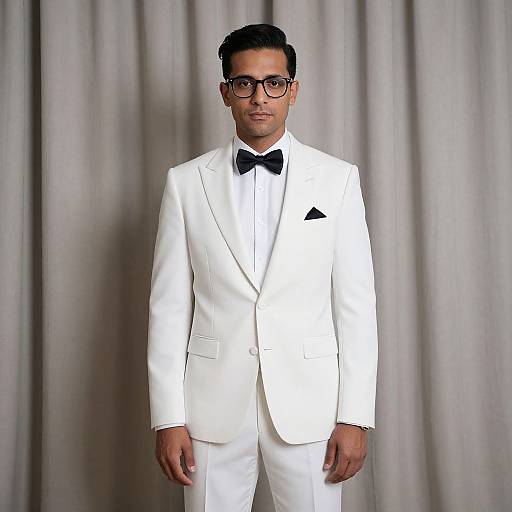 Elegant Man in White Party Suit