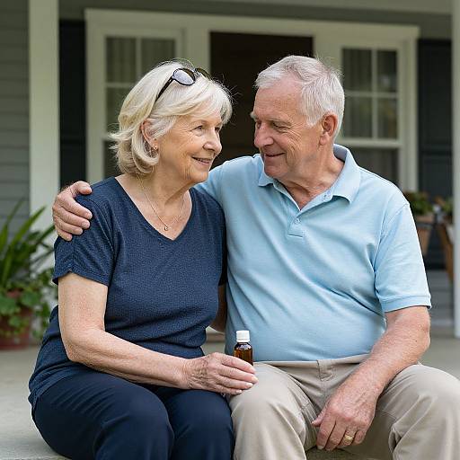 Senior Couple Embracing with CBD Benefits