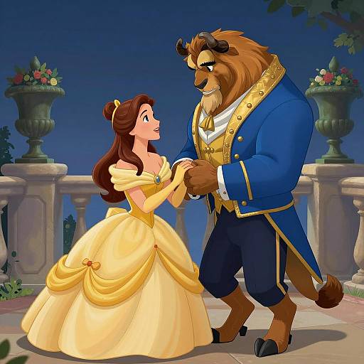 Enchanting Beauty and Beast Illustration