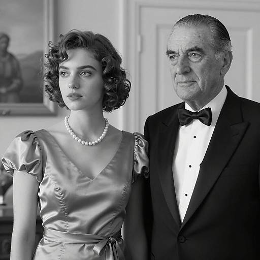 Elegant Black-and-White Portrait of Duo