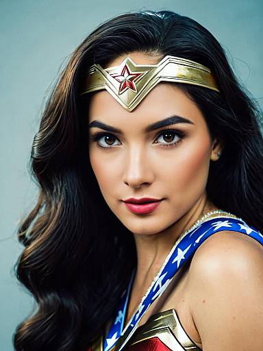 Wonder Woman Close-Up Headshot with Tiara