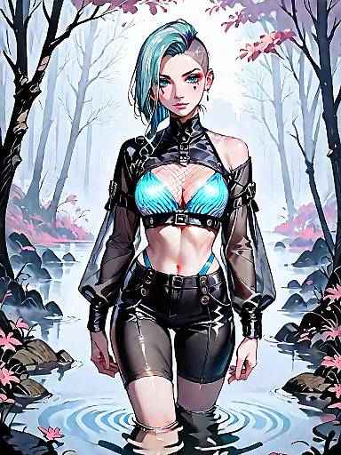 Dark Fantasy Girl in Mystical Forest
