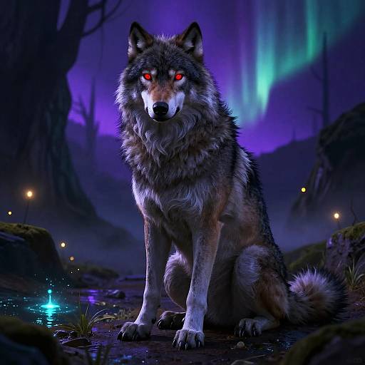 Fluffy Anthro Wolf in Mystic Cave