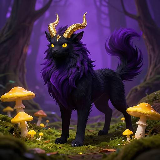 Mythical Beast in Enchanted Forest