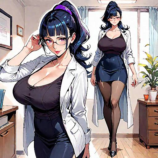 Seductive Office Lady in Luxury Office