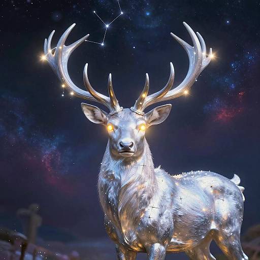 Mystic Silver Stag with Constellation Antlers