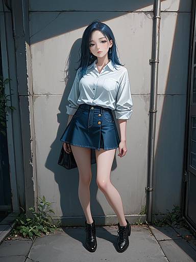 Young woman in casual business outfit