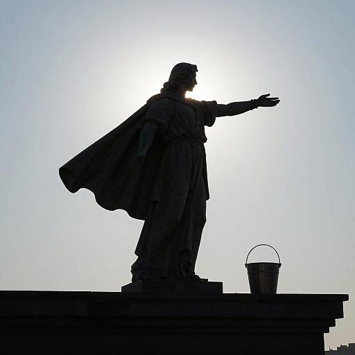 Majestic Silhouette of a Cloaked Figure