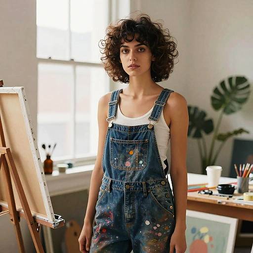 Bouffant Hairstyle Female Artist Portrait