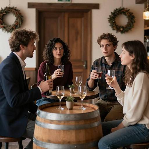 Relaxed Gathering at a Rustic Bar