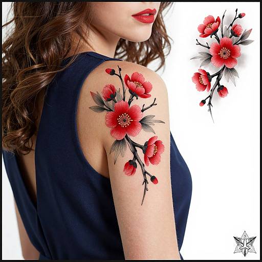 Floral Tattoo Digital Collage