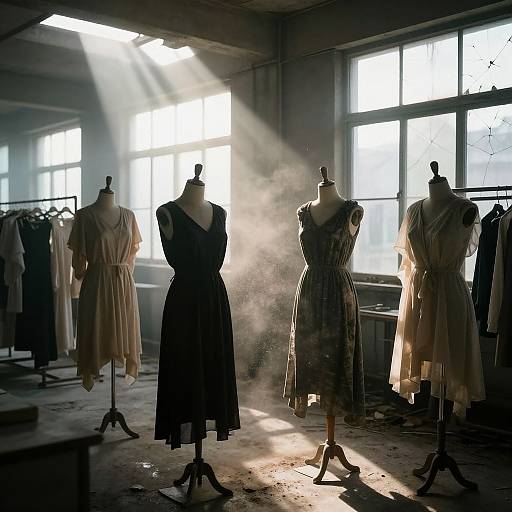 Abandoned Factory Mannequins at Dawn
