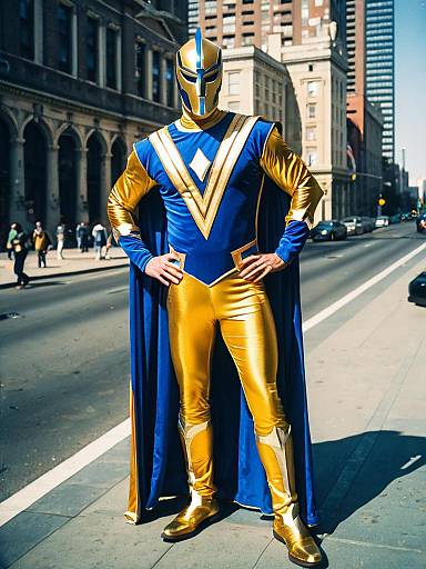 Glow Man in Blue and Gold City