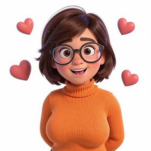 Velma Dinkley Pixar Style Portrait