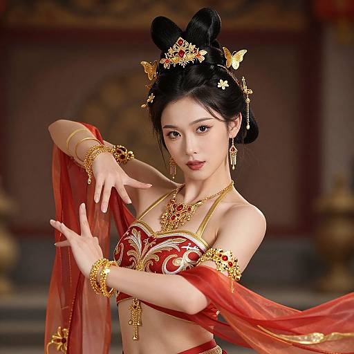 Elegant Asian Woman Dancing CGI