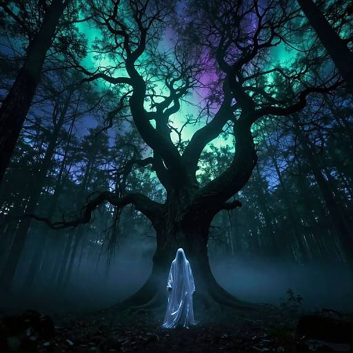 Eerie Twilight in Mystical Forest