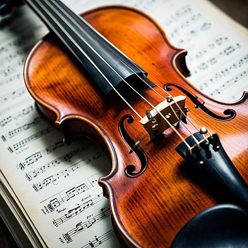 Classic Violin on Sheet Music