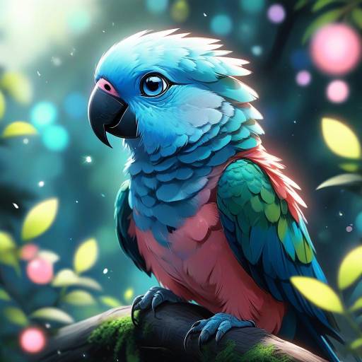Mystical Parrot in a Forest Scene