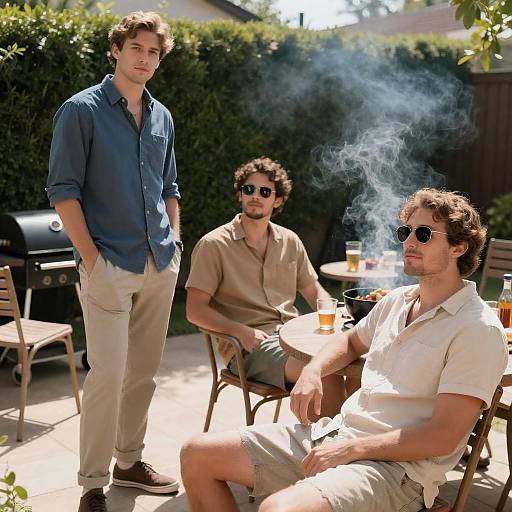 Sunny Backyard Relaxation with Friends