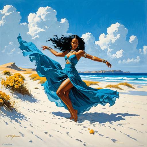 Rihanna as a Goddess on the Beach