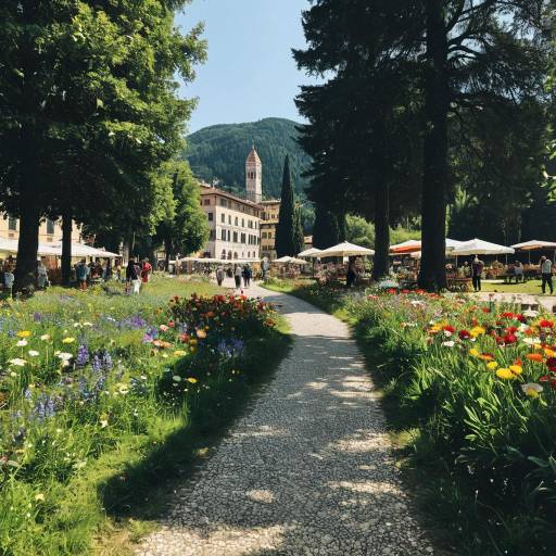 Italian Town Center Meadow with Renaissance Piazza