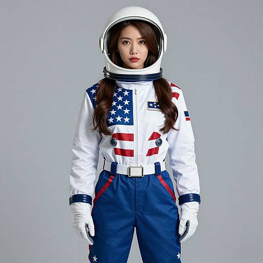 Photorealistic Asian Astronaut Girl