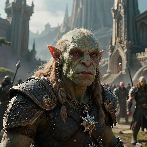 Hyperrealistic Orc Warrior in Fantasy Siege
