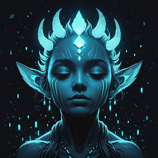 Bioluminescent Deity Portrait