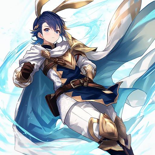 Illustration of Alfonse (fire emblem), fire emblem in the style of Makihitsuji
