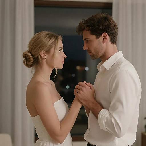 Intimate Moment in a Dim Room