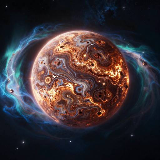 Matte Painting of Marble Water Planet