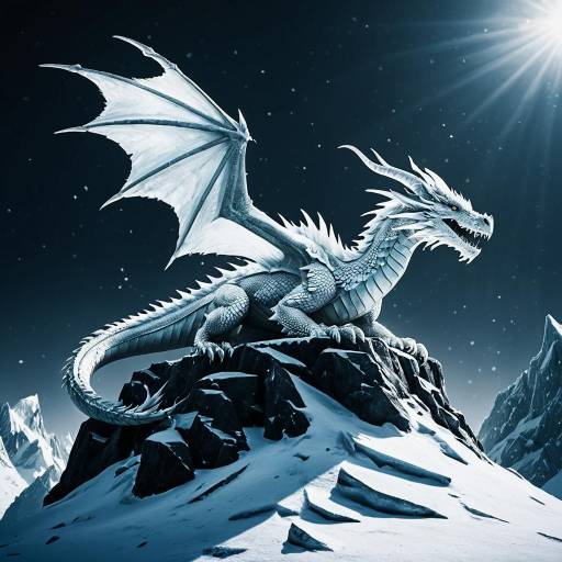 Crystal White Dragon on Frozen Spire