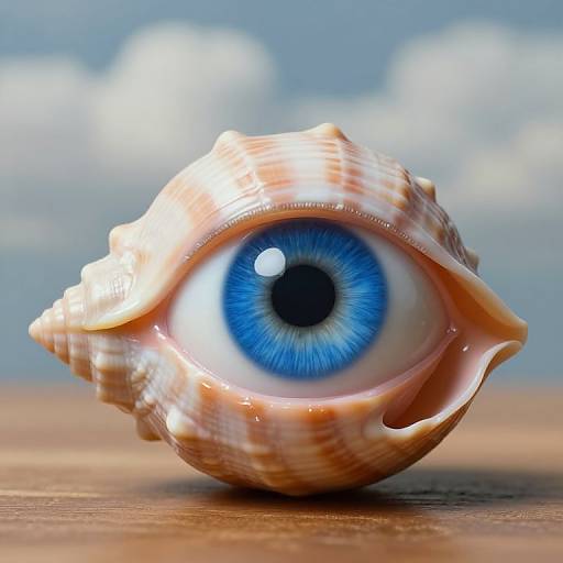 Surreal Eye Seashell Dreamscape