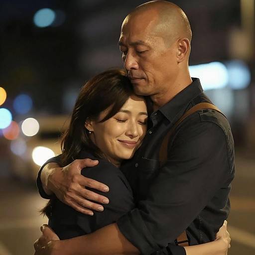 Nighttime Embrace: Love in the City