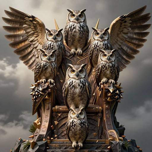 Armored Owl Parliament on Floating Throne