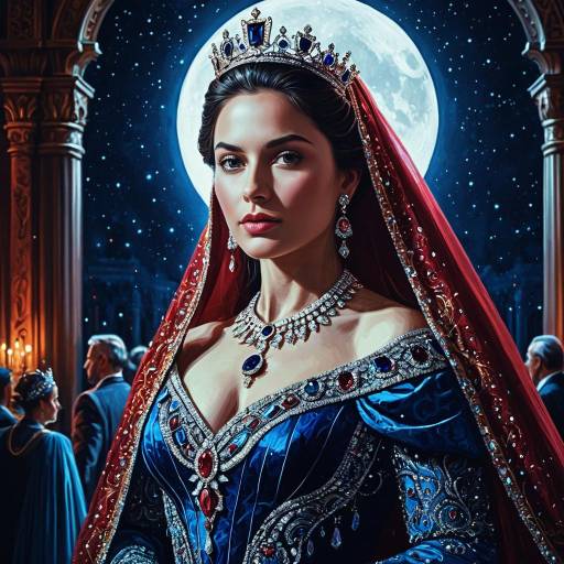 Radiant Empress in Jewel-Encrusted Gown
