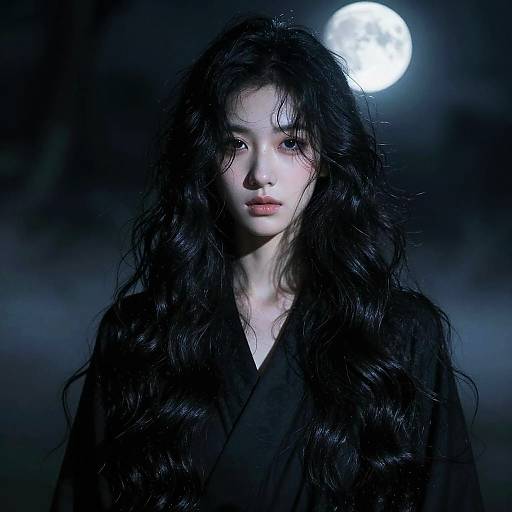 Mysterious Moonlit Forest Portrait