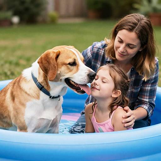 Joyful Moments with Dog and Family